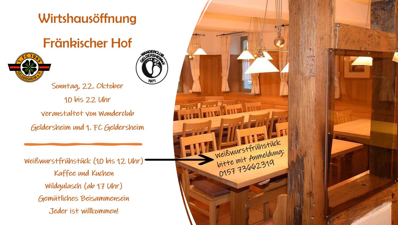 Wirtshausöffnung des Fränkischen Hof am 22.10.2023